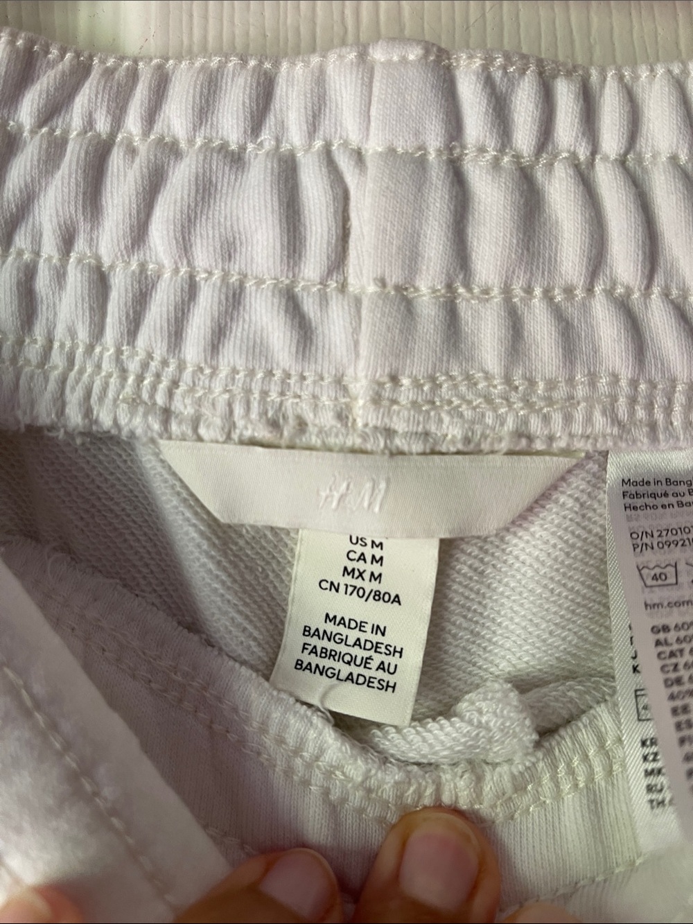 H&M White Elastic Drawstring Athletic Shorts - Picture 2 of 5